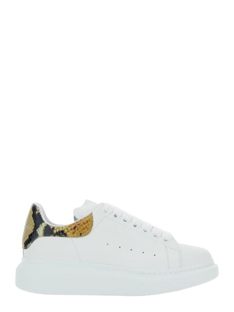 Alexander McQueen Alexander Mcqueen Women White Oversize Sneakers With Snake Print On The Heel In Leather Woman