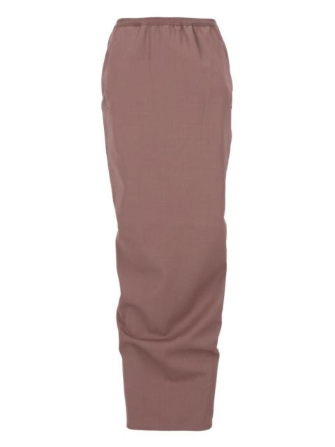 Rick Owens Rick Owens Women Soft Pillar Long Skirt In Stretch Wool