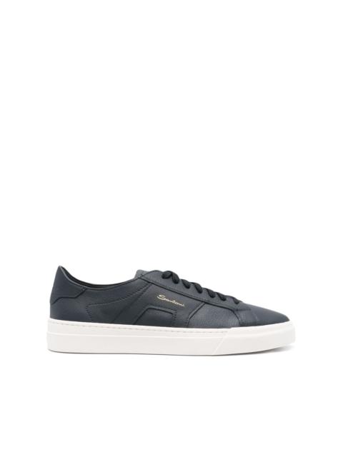 Santoni grained leather sneakers