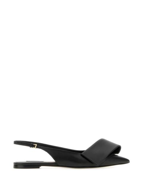 Givenchy Givenchy Women Black Leather Twisted Ribbon Ballerinas
