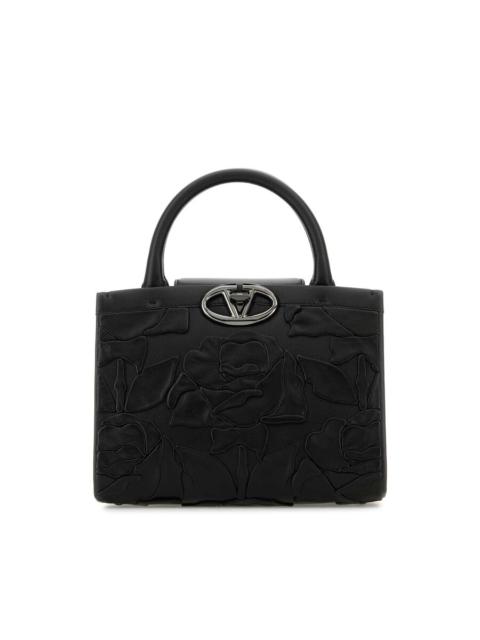 Valentino Valentino Garavani Black Leather Vlogo Handbag
