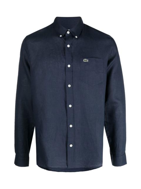 LACOSTE LOGO-EMBROIDERED BUTTON-DOWN SHIRT