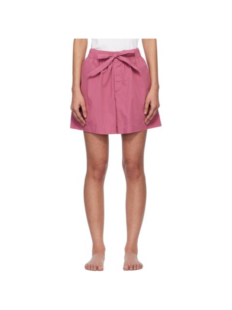 TEKLA Pink Poplin Pyjama Shorts