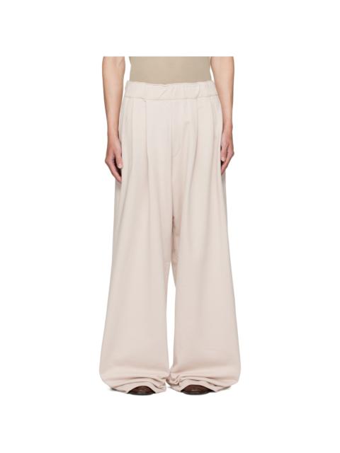 Dries Van Noten Off-White Pleated Sweatpants