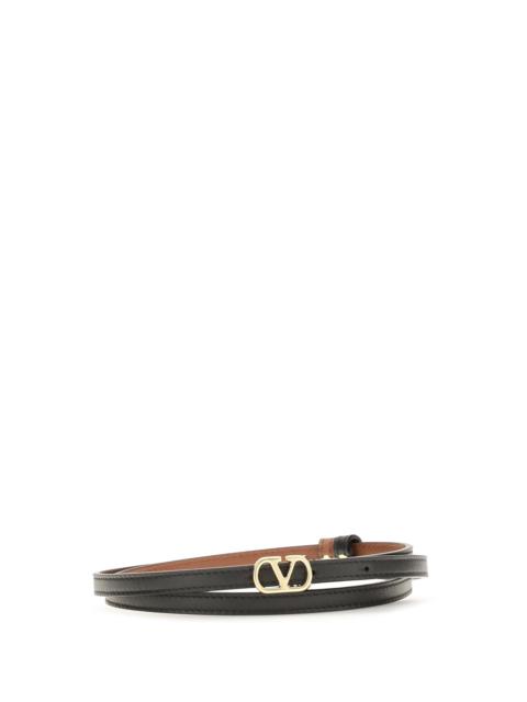 Valentino Valentino Garavani Reversible VLogo Calfskin Belt Nero/Deep Caramel