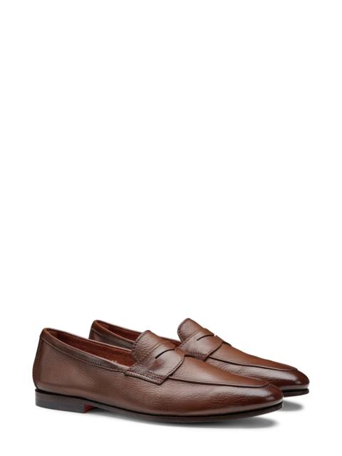 Santoni Santoni Carlos Penny Loafer in Light Brown at Nordstrom