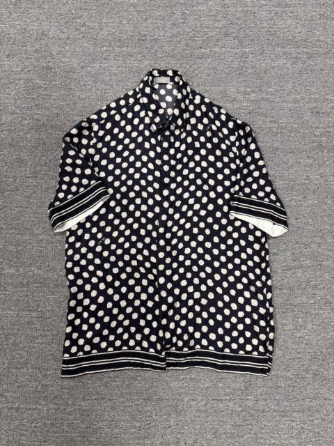Dior Dior Polka Dot Single-Breasted Collared Silk Shirt
