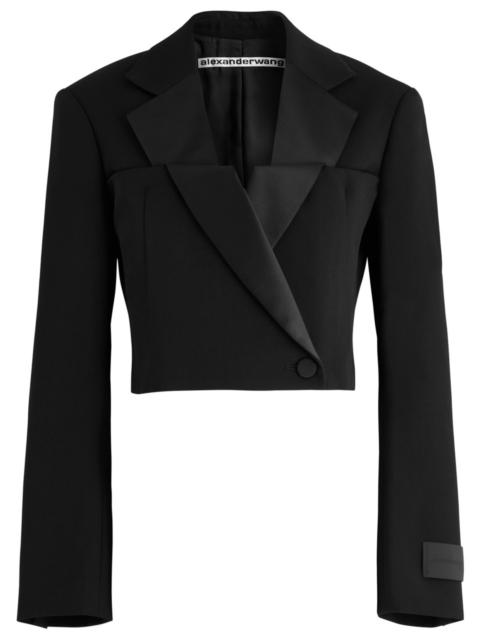 Alexander Wang Double-breasted Cropped Wool Blazer
