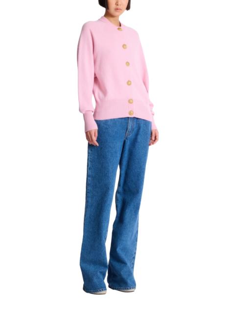 Balmain Balmain Buttoned eco-cashmere cardigan in Pink at Nordstrom