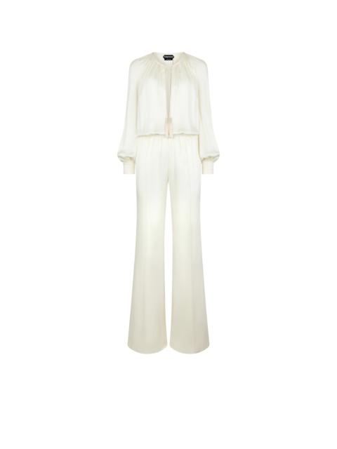 TOM FORD LONG SLEEVE GATHERED JUMPSUIT