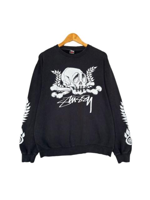Stüssy Vintage Stussy Skull Black Baggy Sweatshirt Large