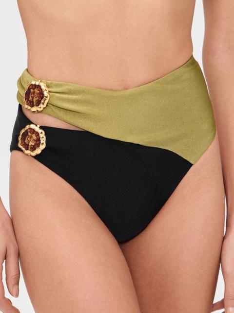 PatBO Jade Lycra High Waist Bikini Bottoms