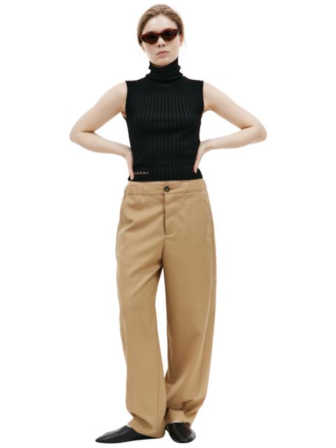 Marni BEIGE LOOSE-FITTING TROUSERS