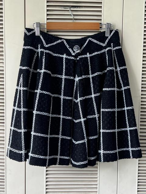 CHANEL CHANEL Black and White Check Skirt