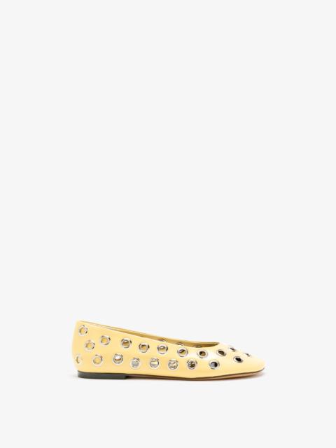 Proenza Schouler Glove Grommet Flats in Slick Nappa