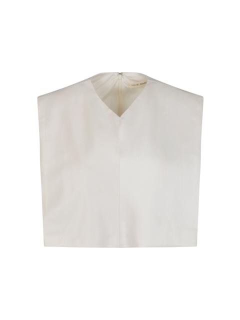 HEIRLOME Gemma Cropped Silk Top ivory