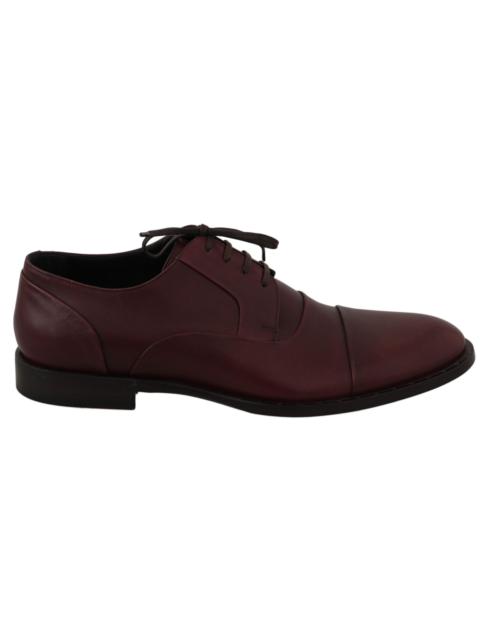 Dolce & Gabbana Dolce & Gabbana Red Bordeaux Leather Derby Formal Shoes