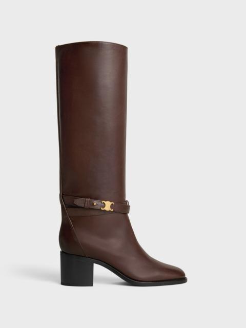 CELINE CELINE GARANCE TRIOMPHE STRAP HIGH BOOT IN CALFSKIN