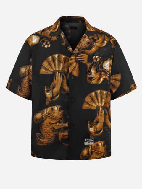 EVISU Allover Godhead Print Boxy T-shirt