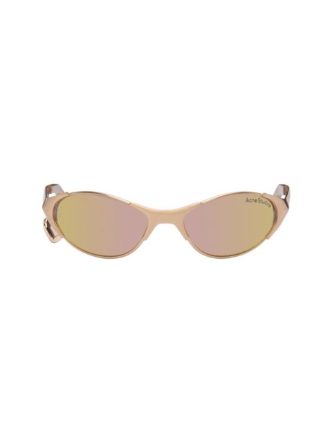Acne Studios Rose Gold Metal Frame Charm Sunglasses