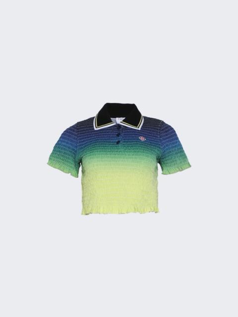 CASABLANCA Gradient Shirred Polo Top Gradient