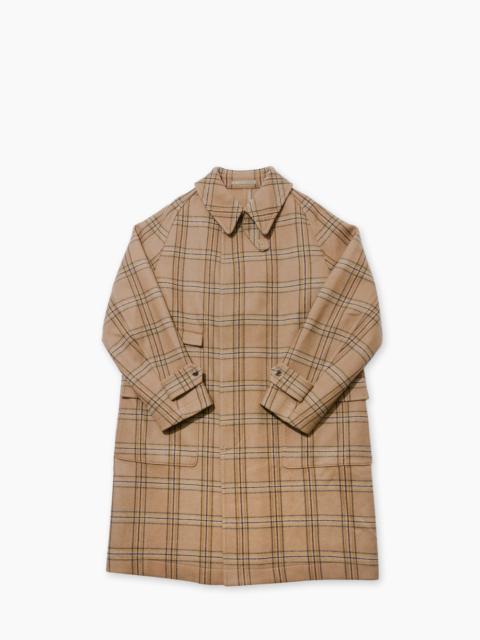 KAPTAIN SUNSHINE KAPTAIN SUNSHINE TRAVELLER COAT WOOL PLAID BEIGE