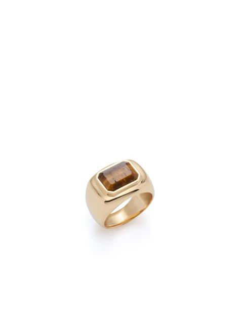 GABRIELA HEARST Large Ring in 18K Yellow Gold & Tiger's Eye
