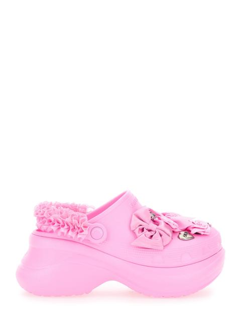BALENCIAGA Balenciaga Women 'Jibbitz X Crocs' Pink Mule With Logo Plaque And Applications In Rubber Woman