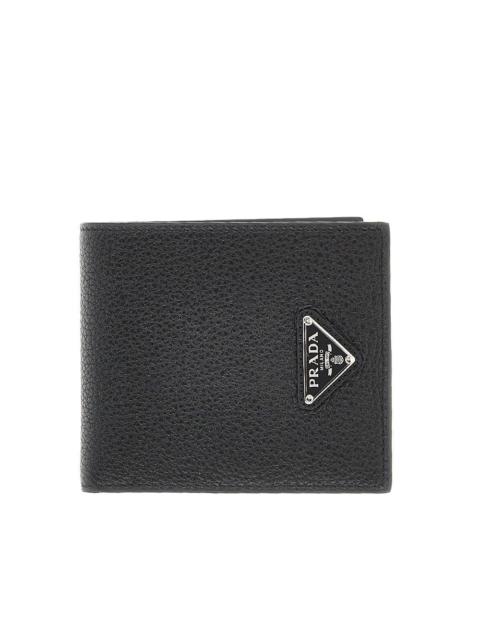Prada Prada Grained Leather Bi-fold Wallet Black