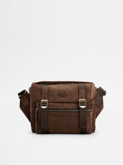 Tod's CROSSBODY BAG IN SUEDE SMALL - BROWN