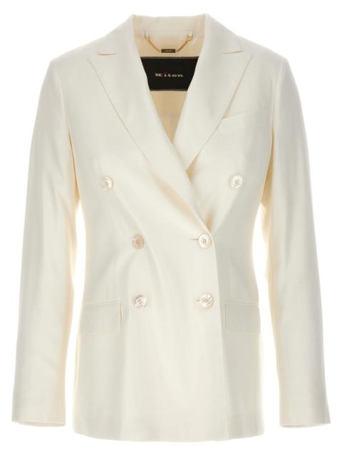 KITON - Kiton Women Viscose Double-Breasted Blazer