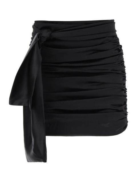 Dolce & Gabbana Ruched Satin Mini Skirt