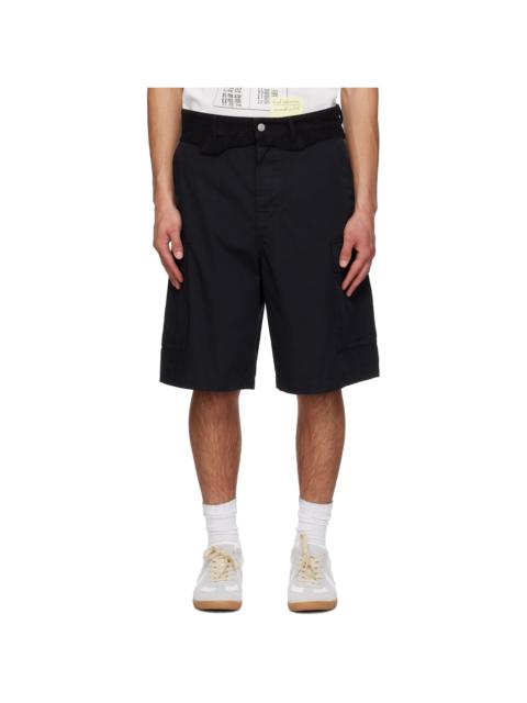 MM6 Maison Margiela Black Raw Edge Cargo Shorts