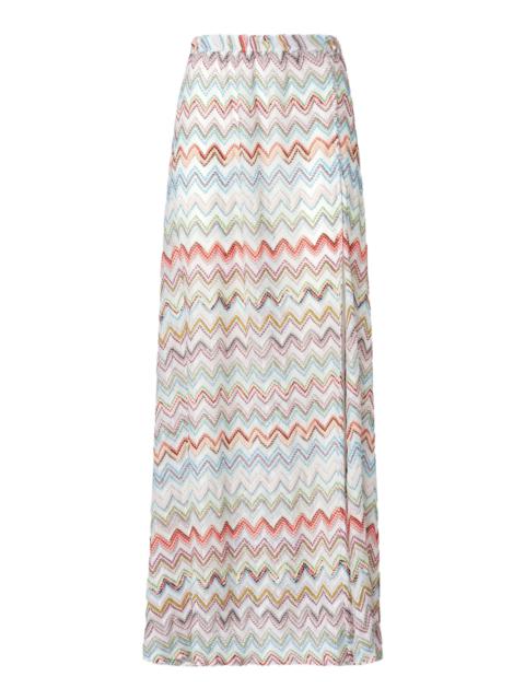 Missoni Missoni Long Cover-up Skirt With 3d Zig Zag Lamé And Slit in Multicoloured at Nordstrom
