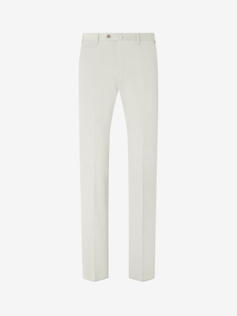 CORNELIANI Ice white stretch cotton cover trousers