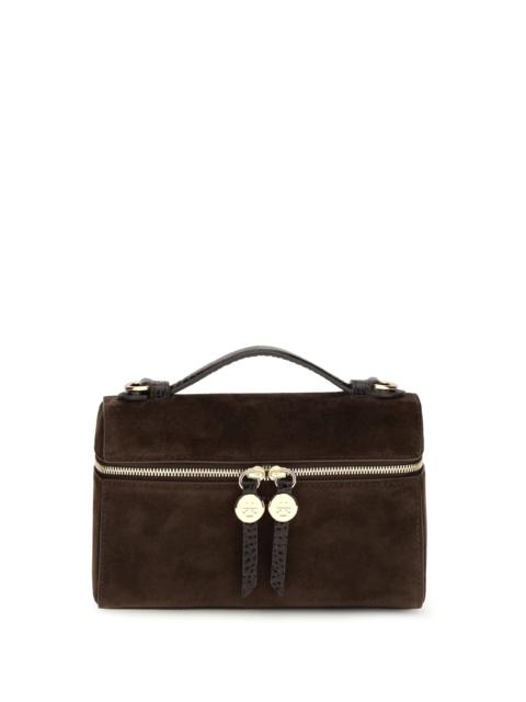TORY BURCH Tory Burch Romy Slim Suede Top Handle Bag Dark Cocoa