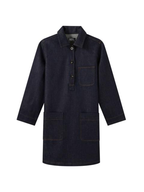A.P.C. Aurelia Dress Indigo Denim Robe