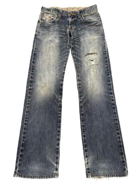 Other Designers Streetwear - Vintage Edwin 503 Blue Trip Washed Style Distressed Jeans