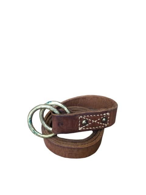Other Designers Leather - Japanese Brand Solid Brass Brown Leather Buckle Belts