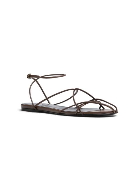 KHAITE Loulou Leather Sandals brown