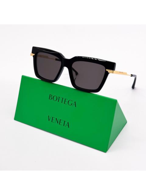 NEW BOTTEGA VENETA BV1242S 001 SQUARE BLACK GOLD SUNGLASSES
