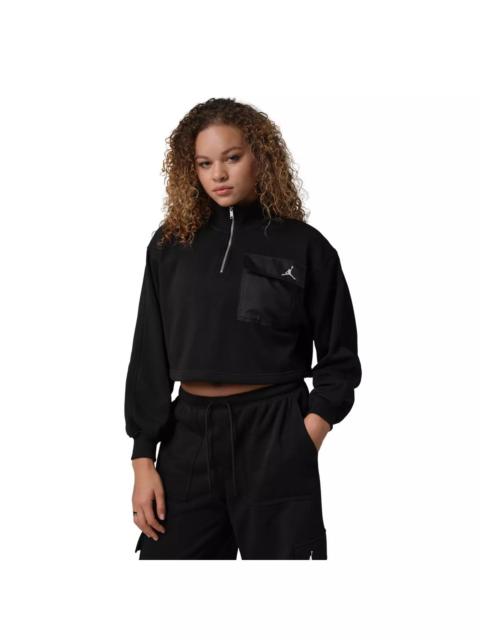 Jordan Women's Brooklyn Fleece 1/4-Zip Hike Mike Top -Black