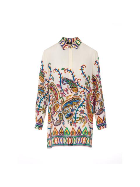 Etro Etro Women Paisley Floral Placed Print Silk Long Shirt