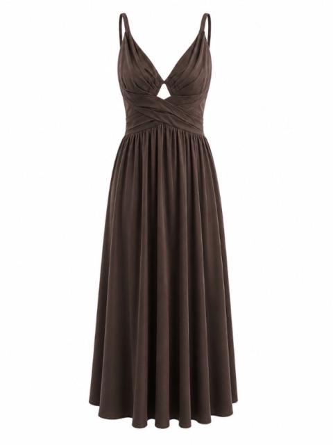 Zimmermann Draped Maxi Dress in Bitter Chocolate