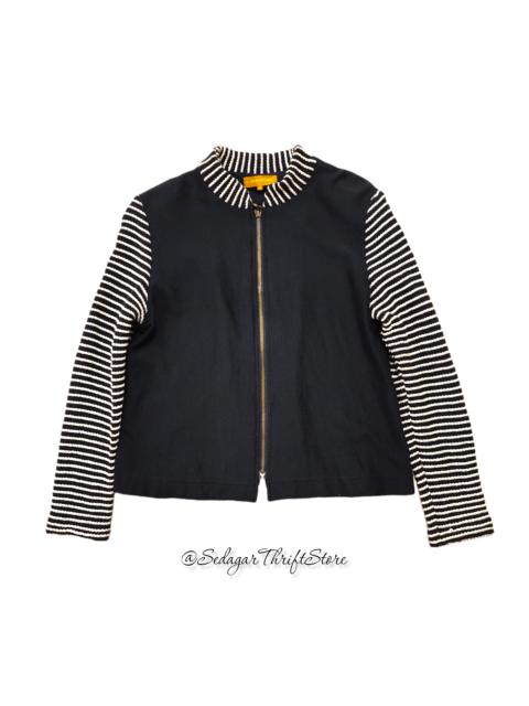 LANCEL Lancel Striped Knitting Zipper Cardigan