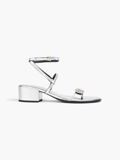 maje Metallic leather sandals