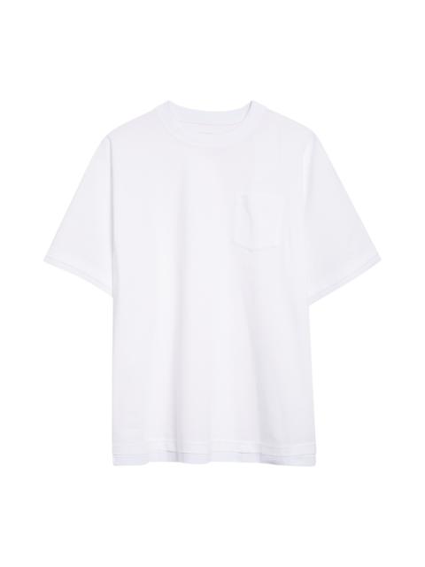 sacai Sacai Layered Cotton Jersey Pocket T-Shirt in White at Nordstrom