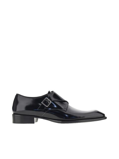 SAINT LAURENT Saint Laurent Patent-leather Monk-strap Loafers Black