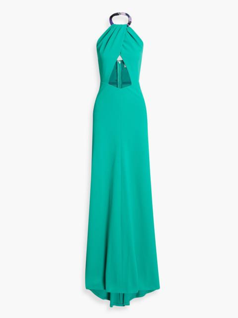 PUCCI Cutout crepe halterneck gown