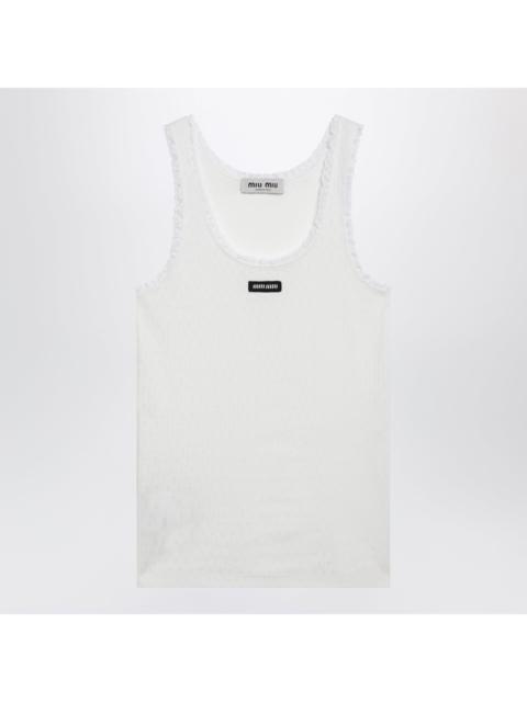 Miu Miu Miu Miu White Cotton Tank Top Women